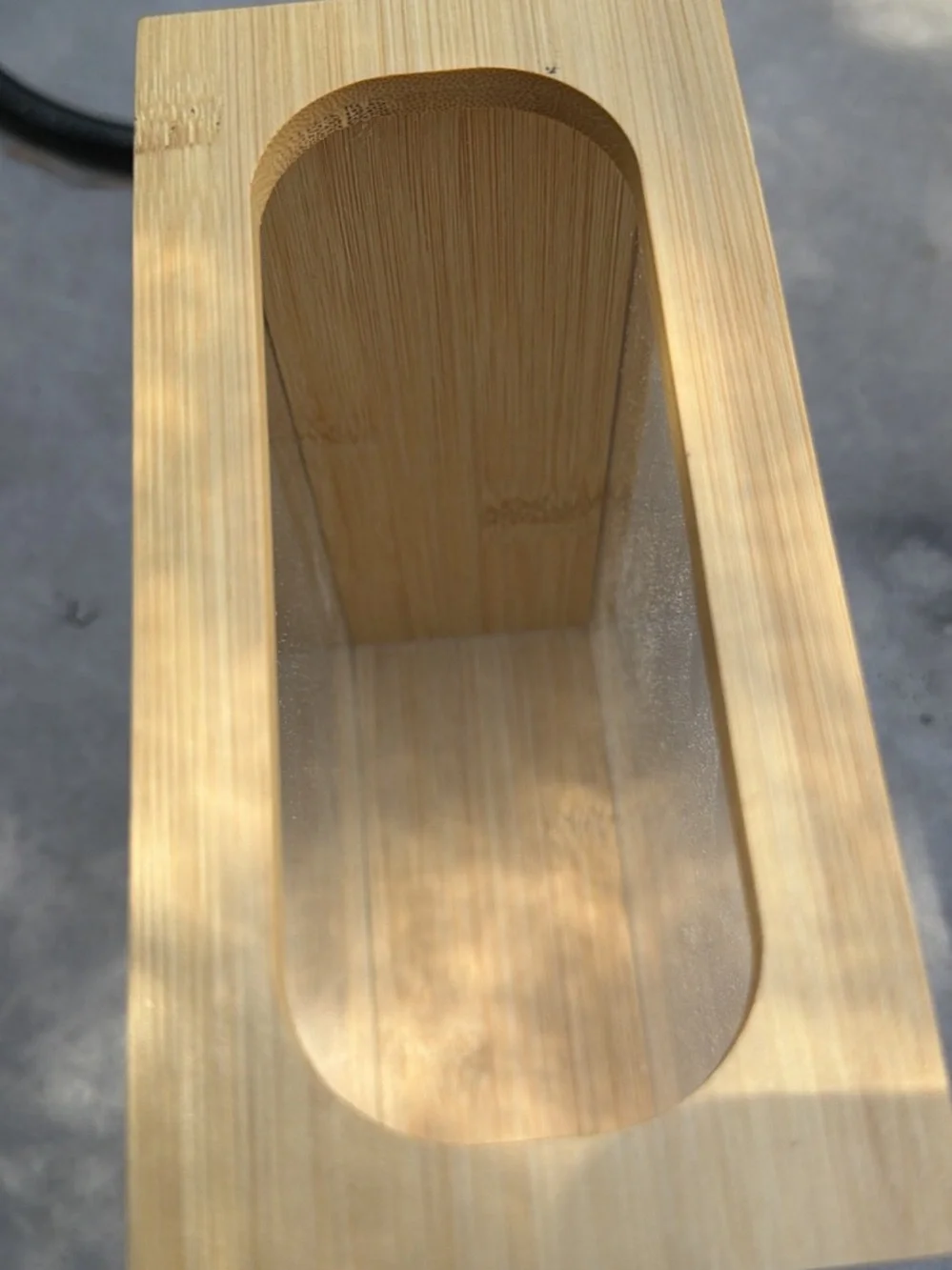 Wood & acrylic food/supply container.